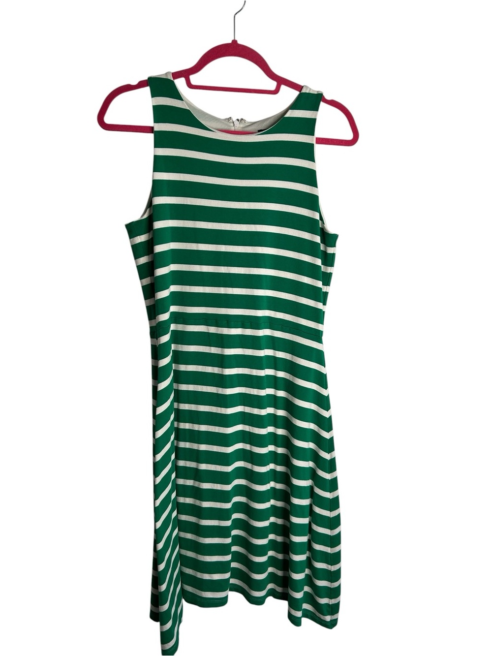 Ann Taylor green and white striped midi dress Size 8 #striped #midi